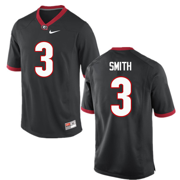 Men Georgia Bulldogs #3 Roquan Smith College Football Jerseys-Black